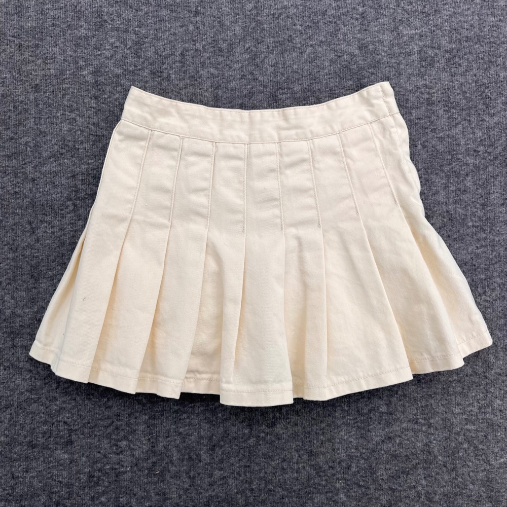 J. Galt Brandy Melville Cream Pleated Mini Skort Womens Size S Festival
